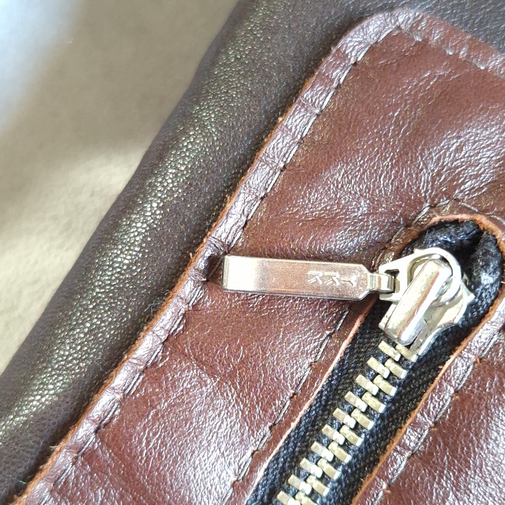 Women’s Brown Hooded Leather Jacket - Picture 6 of 12